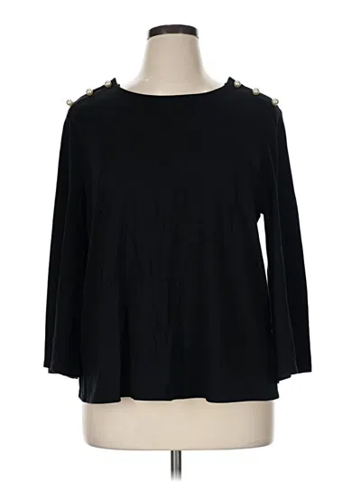 Pre-owned C Established 1946 3/4 Sleeve Top Black Boatneck Tops