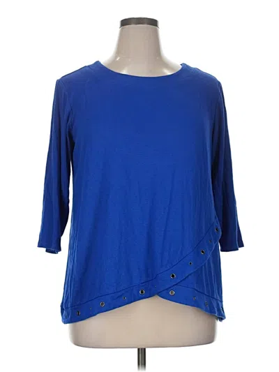 Pre-owned C Established 1946 3/4 Sleeve Top Blue Boatneck Tops