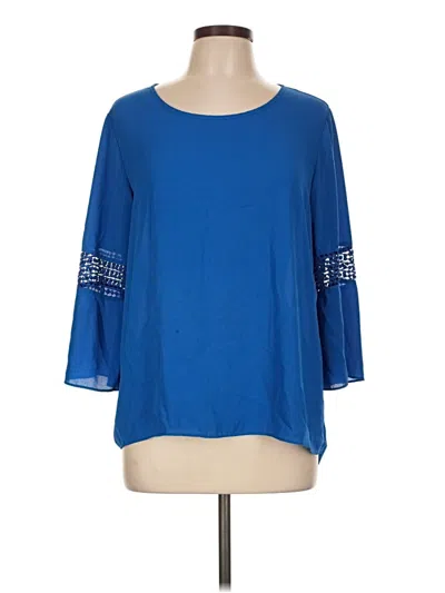 Pre-owned C Established 1946 3/4 Sleeve Top Blue Boatneck Tops