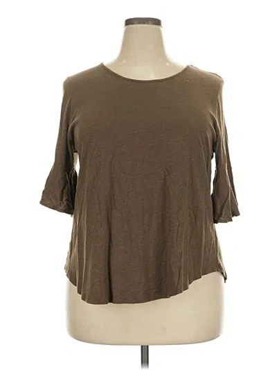Pre-owned C Established 1946 3/4 Sleeve Top Brown Cold Shoulder Neckline Tops