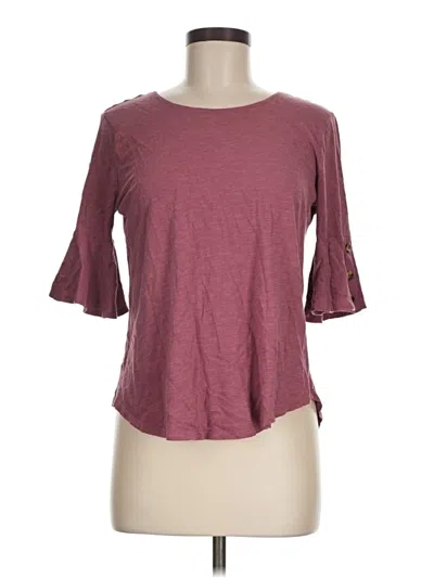 Pre-owned C Established 1946 3/4 Sleeve Top Burgundy Keyhole Neckline Tops