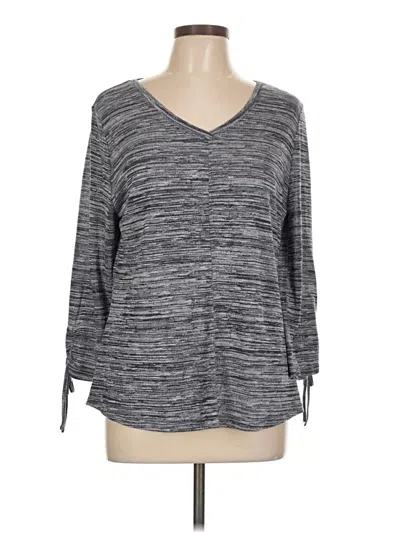 Pre-owned C Established 1946 3/4 Sleeve Top Gray V Neck Tops