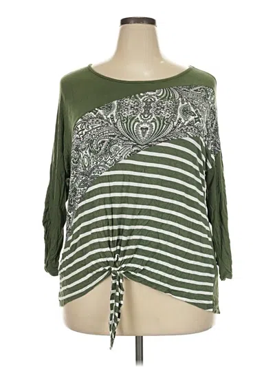 Pre-owned C Established 1946 3/4 Sleeve Top Green Boatneck Tops