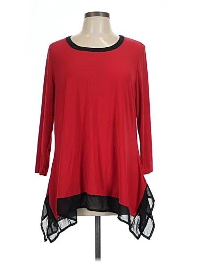 Pre-owned C Established 1946 3/4 Sleeve Top Red Boatneck Tops