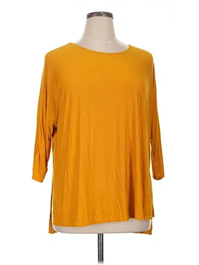 Pre-owned C Established 1946 3/4 Sleeve Top Yellow Boatneck Tops