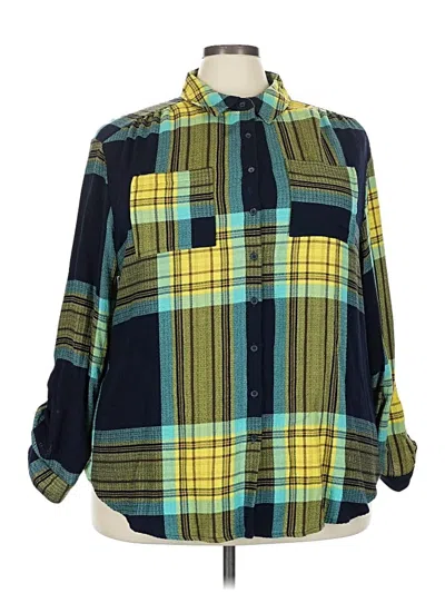 Pre-owned C Established 1946 Long Sleeve Blouse In Blue