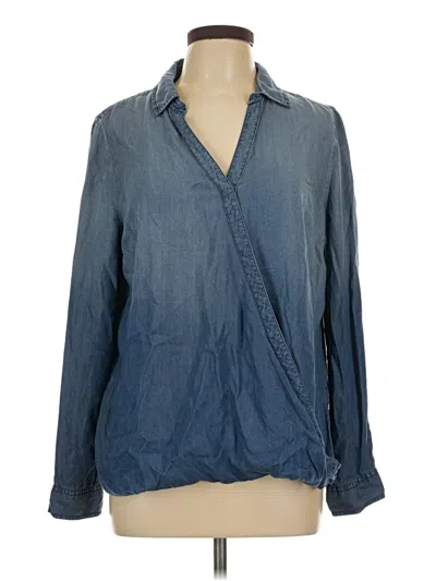 Pre-owned C Established 1946 Long Sleeve Blouse In Blue