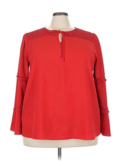 Pre-owned C Established 1946 Long Sleeve Blouse In Red