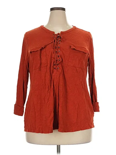 Pre-owned C Established 1946 Long Sleeve Henley Shirt In Red