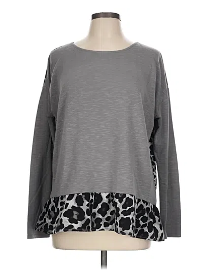Pre-owned C Established 1946 Long Sleeve Top Gray Crew Neck Tops