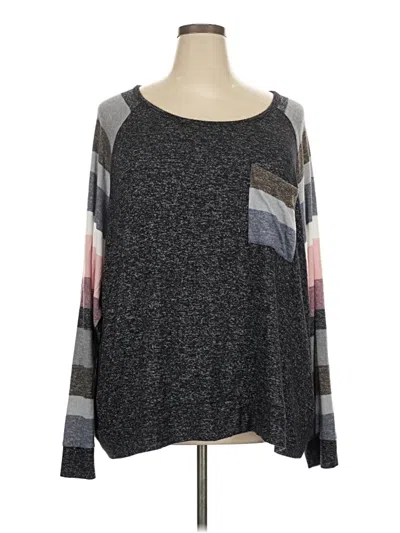 Pre-owned C Established 1946 Long Sleeve Top Gray Crew Neck Tops