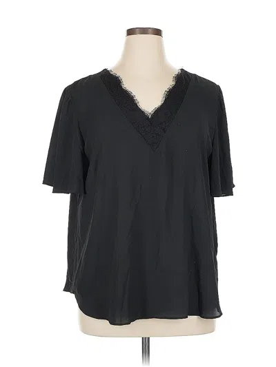 Pre-owned C Established 1946 Short Sleeve Blouse In Black