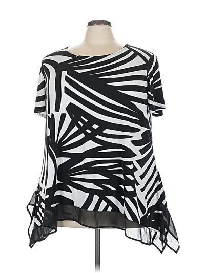 Pre-owned C Established 1946 Short Sleeve Blouse In Black