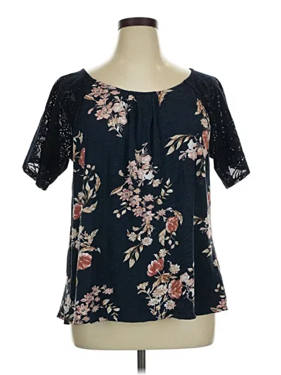 Pre-owned C Established 1946 Short Sleeve Blouse In Black