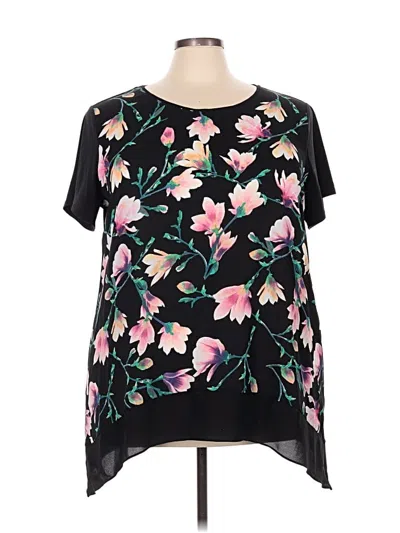 Pre-owned C Established 1946 Short Sleeve Blouse In Black