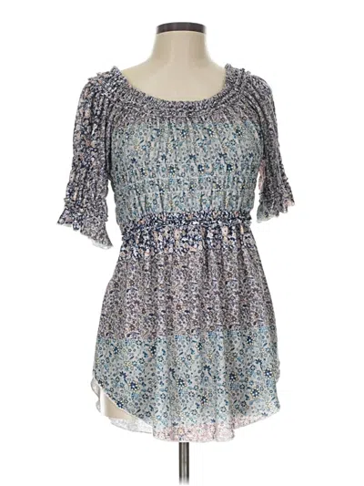 Pre-owned C Established 1946 Short Sleeve Blouse In Blue