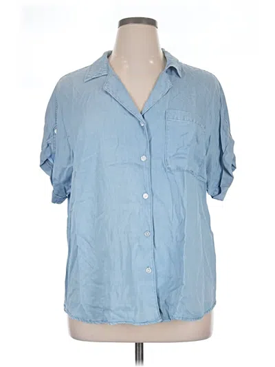 Pre-owned C Established 1946 Short Sleeve Blouse In Blue