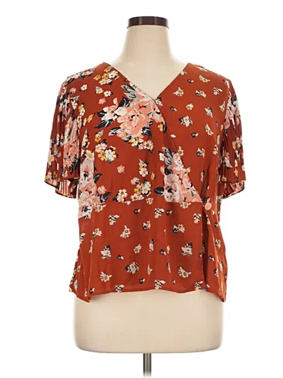 Pre-owned C Established 1946 Short Sleeve Blouse In Brown
