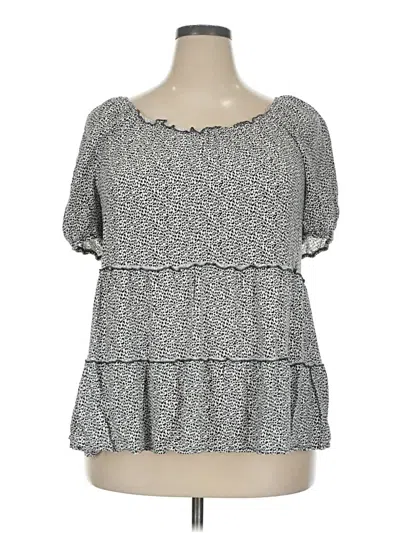 Pre-owned C Established 1946 Short Sleeve Blouse In Gray