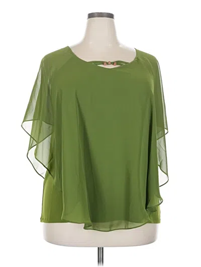 Pre-owned C Established 1946 Short Sleeve Blouse In Green