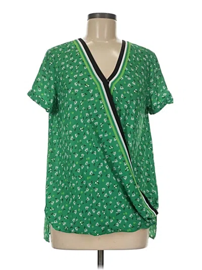 Pre-owned C Established 1946 Short Sleeve Blouse In Green