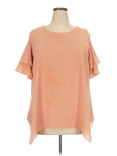 Pre-owned C Established 1946 Short Sleeve Blouse In Orange