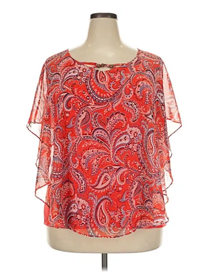 Pre-owned C Established 1946 Short Sleeve Blouse In Red