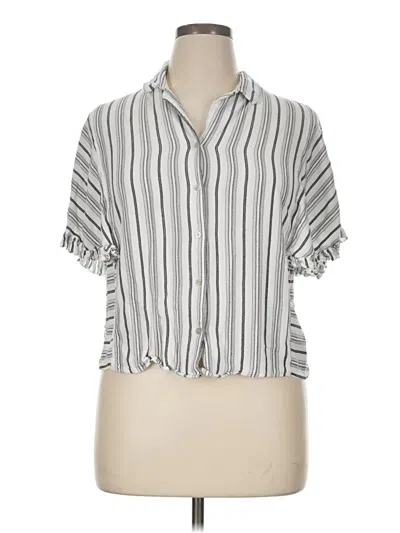 Pre-owned C Established 1946 Short Sleeve Blouse In Silver