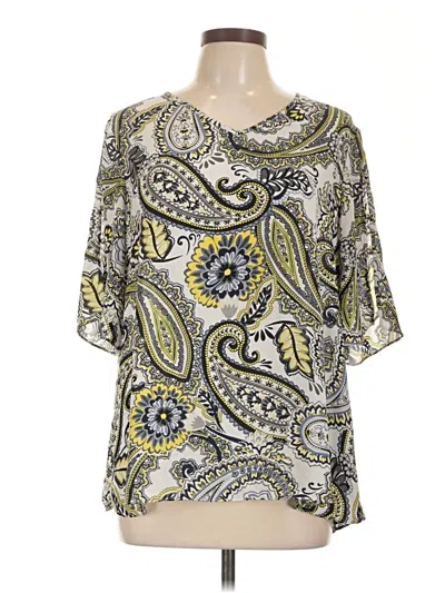 Pre-owned C Established 1946 Short Sleeve Blouse In Silver
