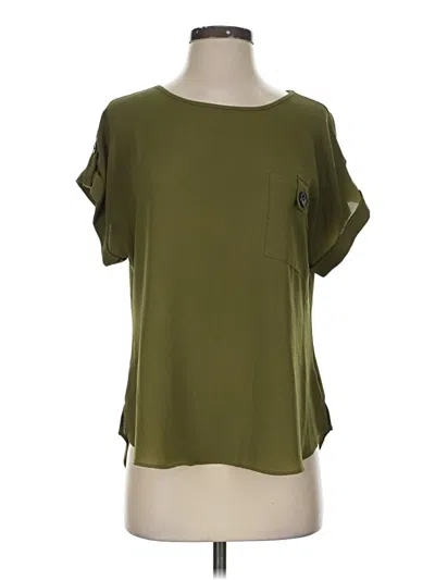 Pre-owned C Established 1946 Short Sleeve Top Green Keyhole Neckline Tops