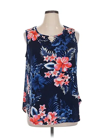 Pre-owned C Established 1946 Sleeveless Blouse In Blue