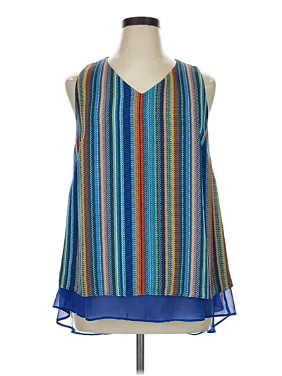 Pre-owned C Established 1946 Sleeveless Blouse In Blue