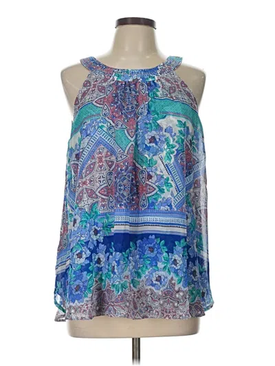 Pre-owned C Established 1946 Sleeveless Blouse In Blue