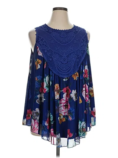 Pre-owned C Established 1946 Sleeveless Blouse In Blue