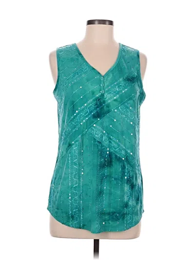 Pre-owned C Established 1946 Sleeveless Blouse In Teal