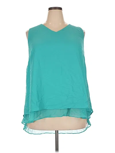 Pre-owned C Established 1946 Sleeveless Blouse In Teal