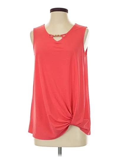 Pre-owned C Established 1946 Sleeveless Top Red Keyhole Neckline Tops