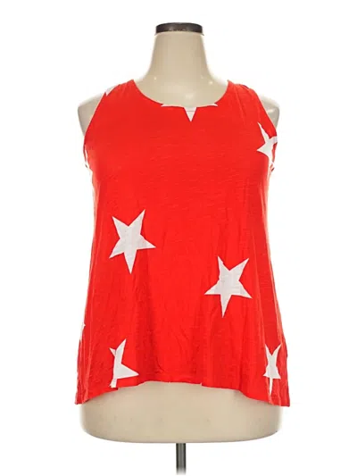 Pre-owned C Established 1946 Tank Top Red Stars Pattern Halter Neckline Tops