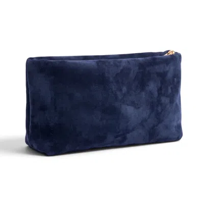 C. Grassi Women's Blue Small Bolster Clutch - Navy Suede