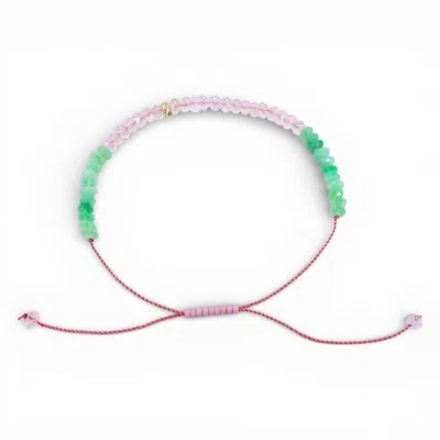 C. Grassi Women's Pink / Green The Energy Project - Love, Amplified Bracelet - Rose Quartz, Chrysoprase, Solid In Multi