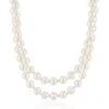C. Grassi Women's White Extra Long Pearl And Herkimer Diamond Necklace With Solid Gold Clasp In White