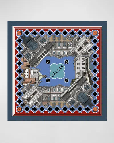 C Llas Printed Silk Twill Scarf In Multi-color