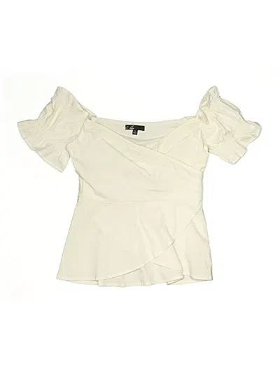 Pre-owned C. Luce Short Sleeve Blouse In Ivory