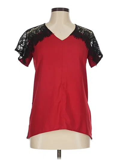 Pre-owned C. Luce Short Sleeve Blouse In Red
