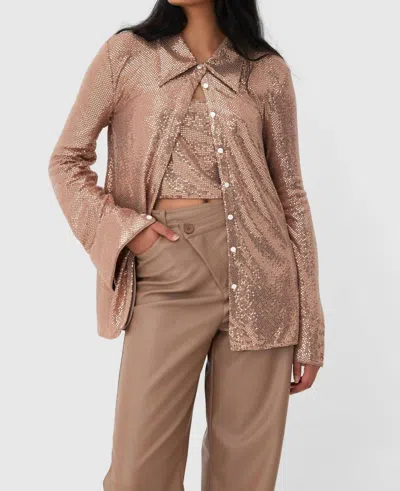 C/meo Collective After Dark Shirt In Rose Gold In Multi