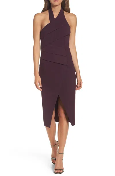 C/meo Collective Women's Stop Midi Dress In Burgundy In White