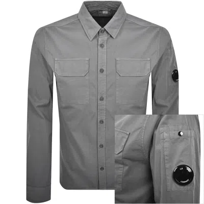 C.p. Company Cp Company Gabardine Lens Overshirt Grey In Gray