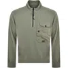 C P COMPANY CP COMPANY HALF ZIP SWEATSHIRT GREEN