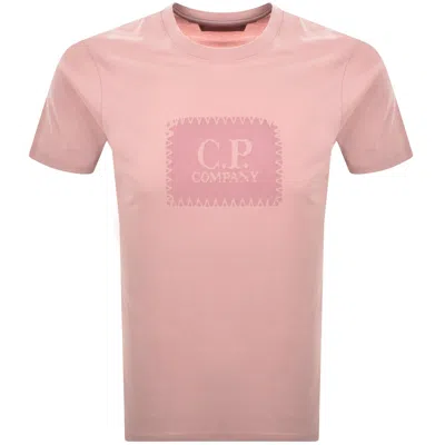 C.p. Company Cp Company Jersey Logo Label T Shirt Pink