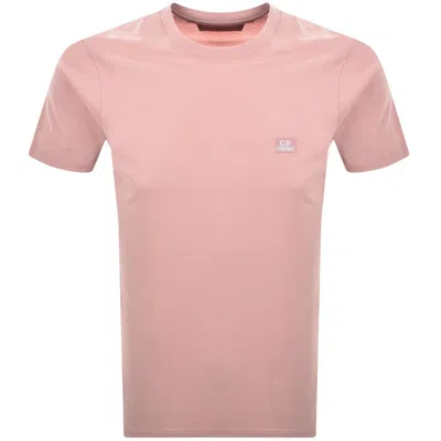 C.p. Company Cp Company Jersey Logo Patch T Shirt Pink